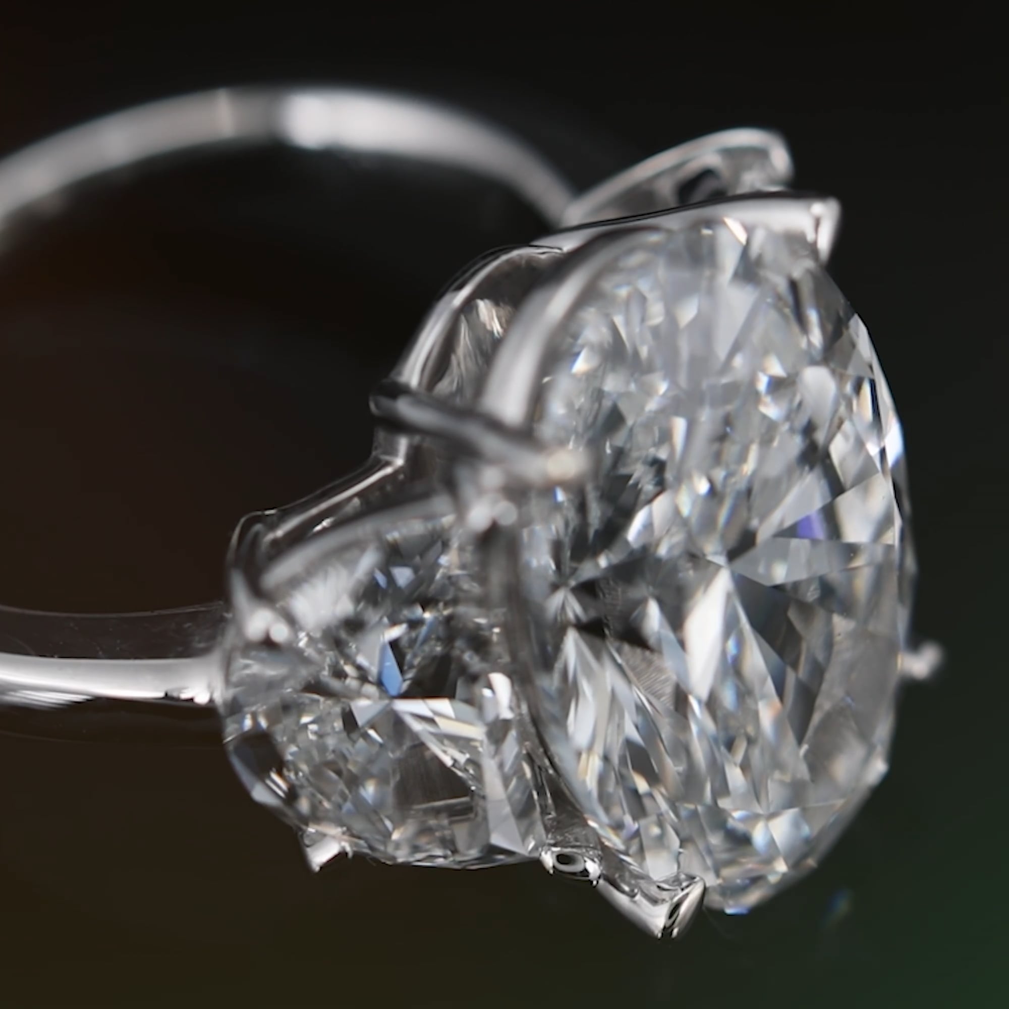 Oval Cut Three-Stone Engagement Ring