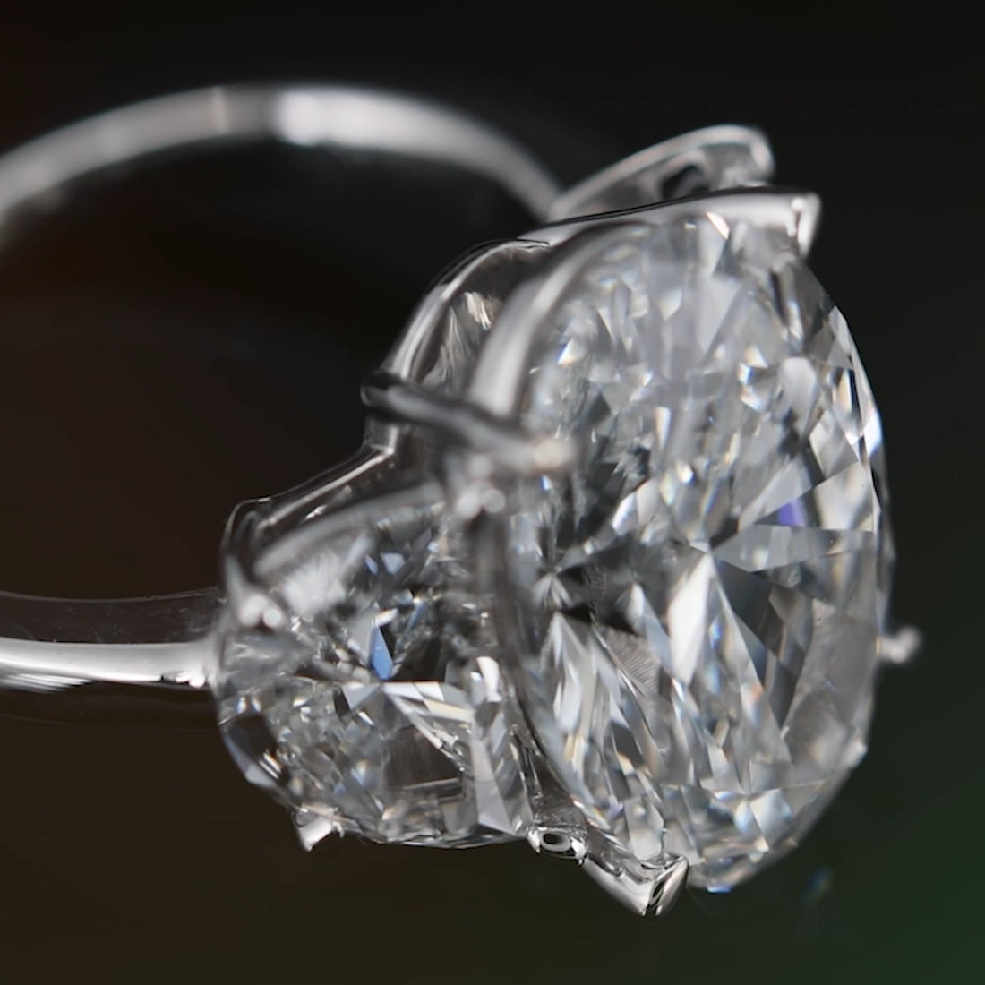 Oval Cut Three-Stone Engagement Ring
