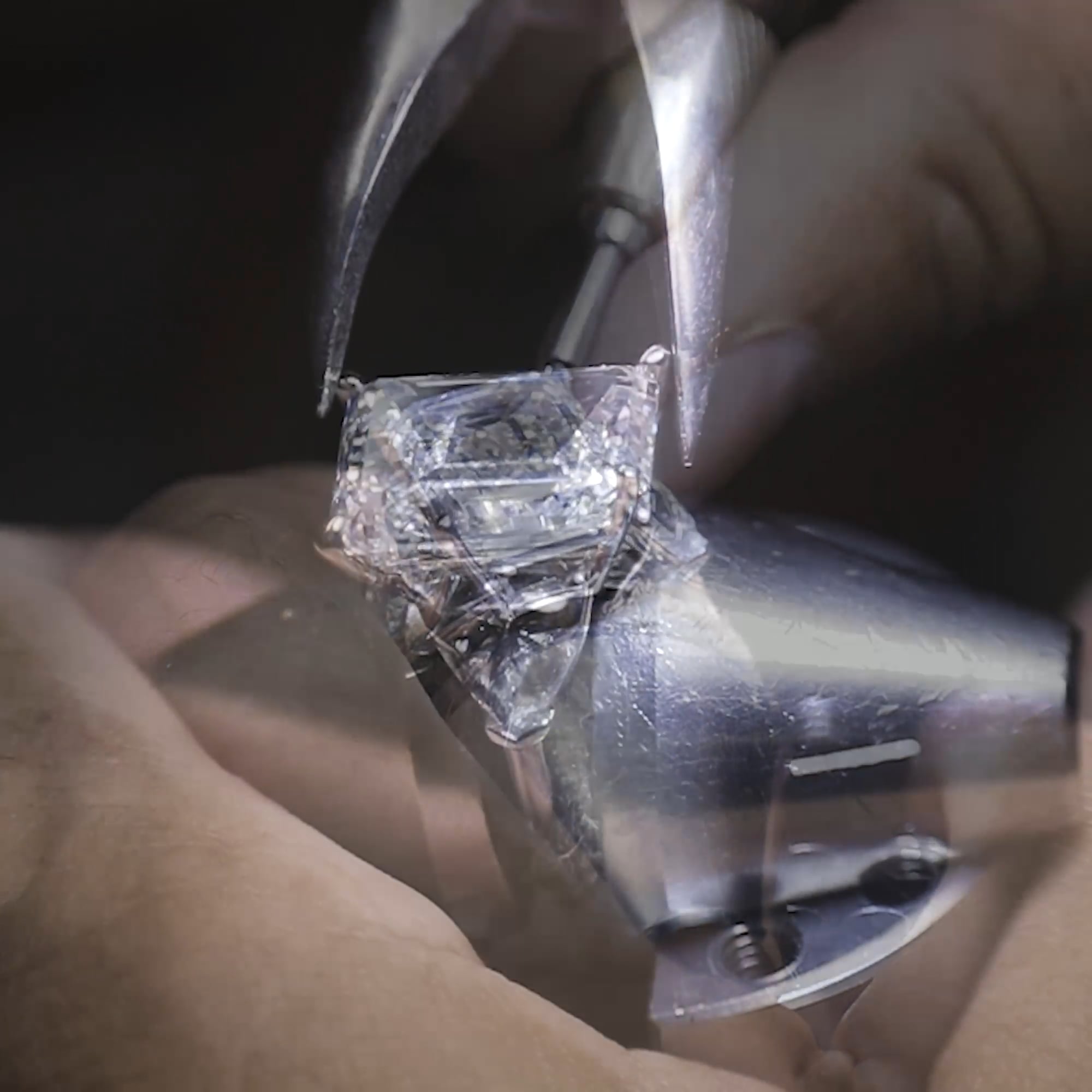 Emerald Cut Three-Stone Engagement Ring