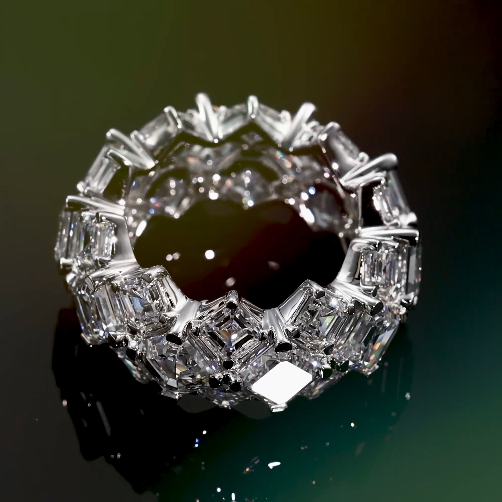 Miami Inspired Asscher Cut Lab Grown Diamond Statement Ring