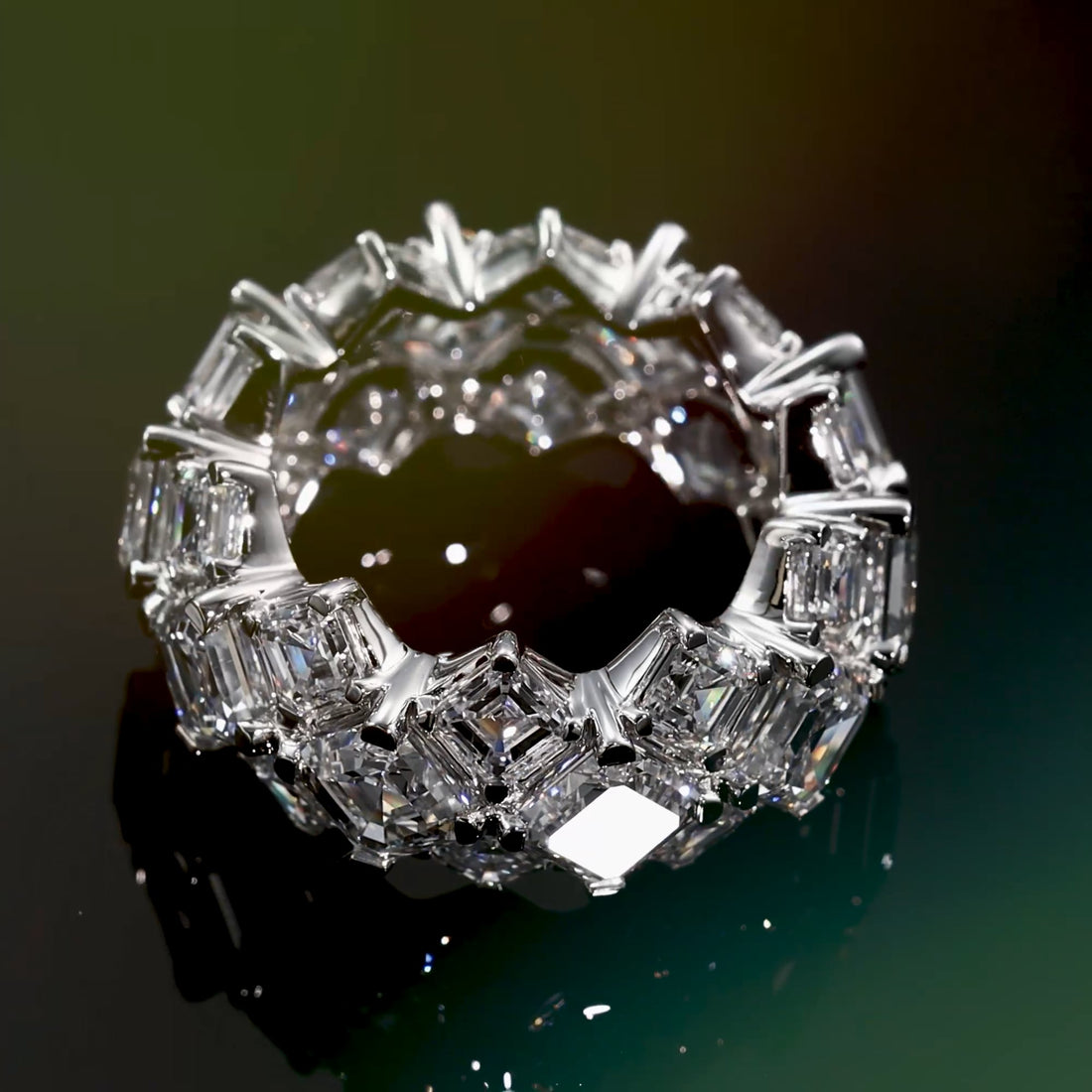 Miami Inspired Asscher Cut Lab Grown Diamond Statement Ring