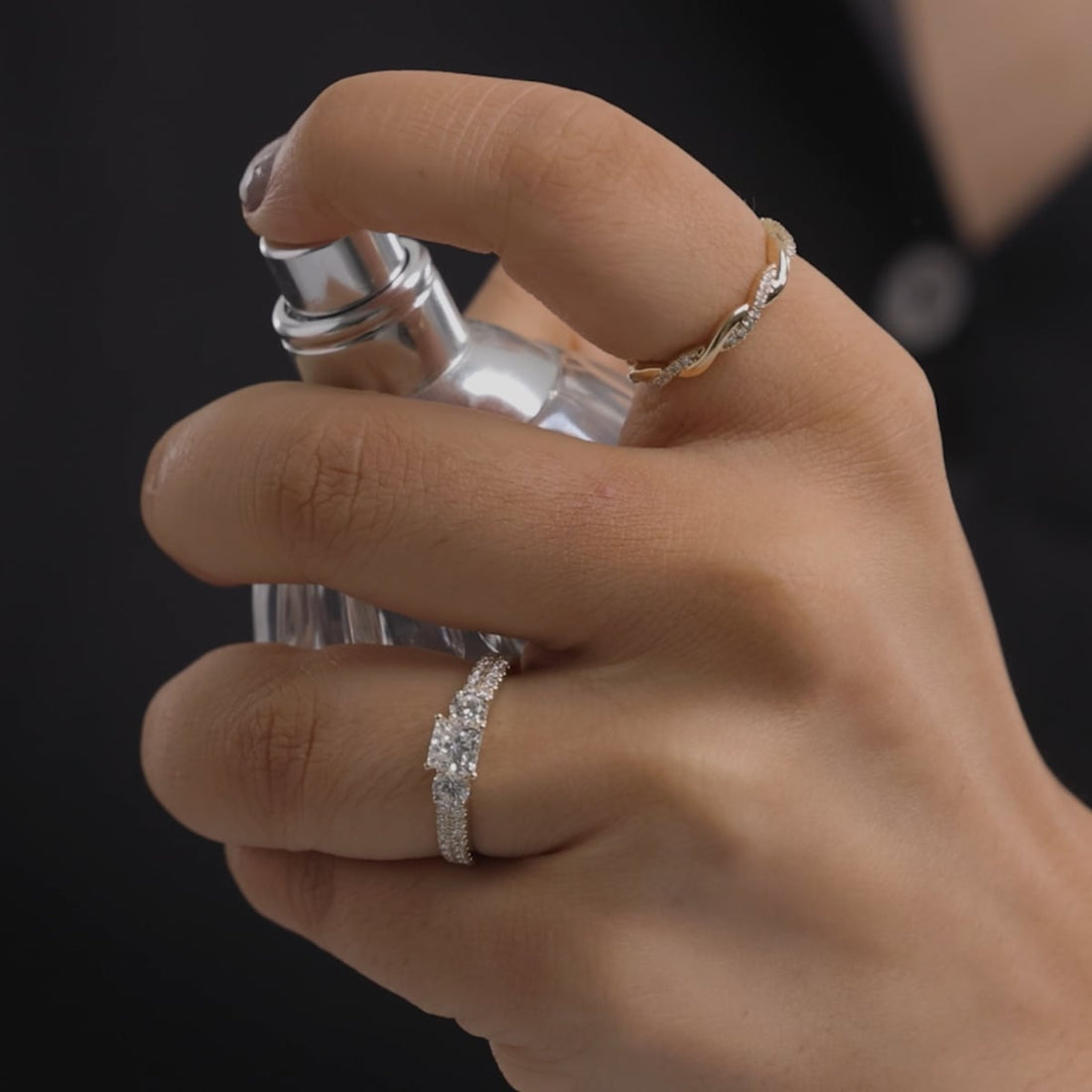Twistelle Round Lab-Grown Diamond Twisted Wedding Band