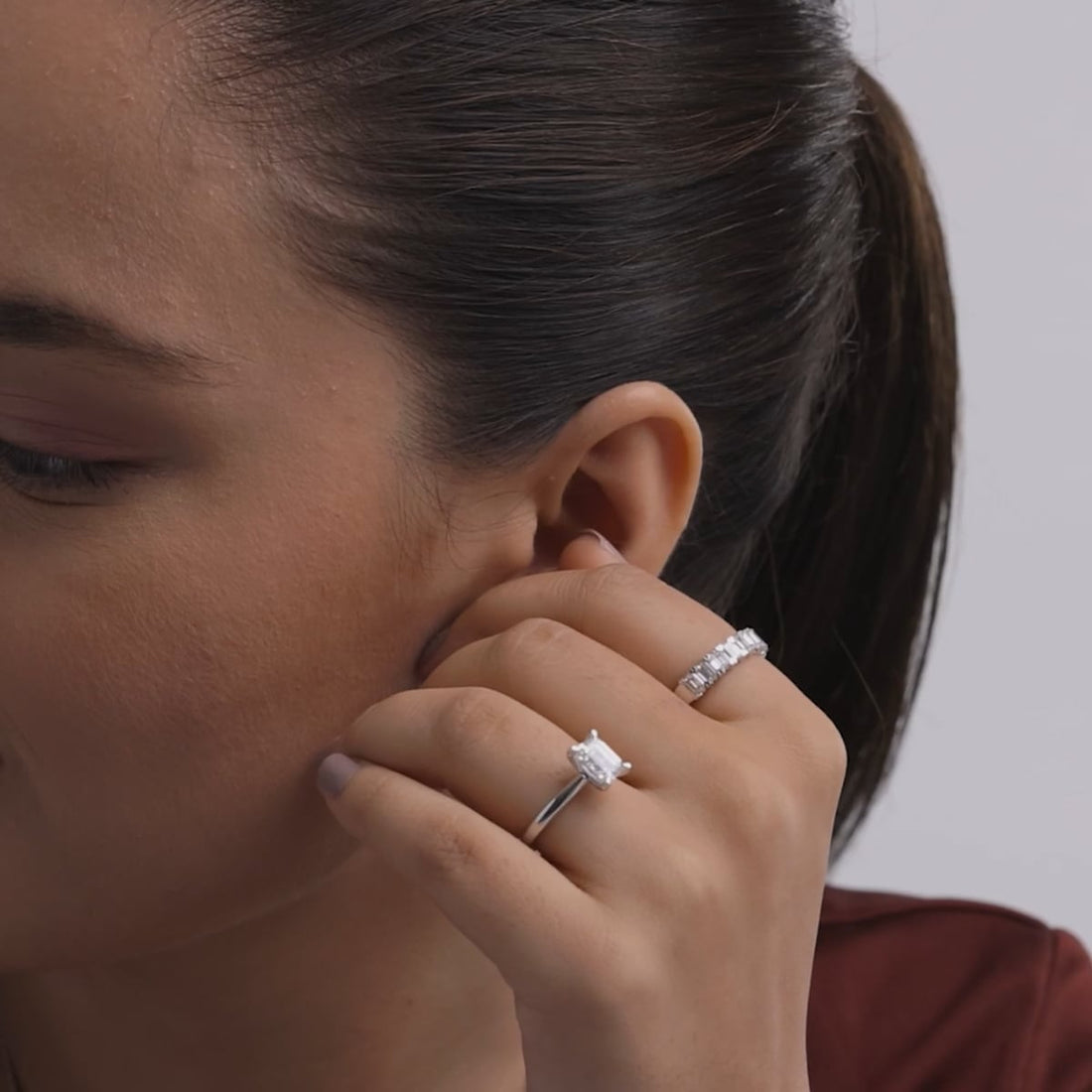 Timeless Radiant Cut Lab Grown Diamond Anniversary Band in Solid Gold
