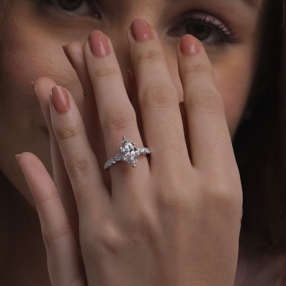 Elara Marquise Lab-Grown Diamond Graduated Engagement Ring