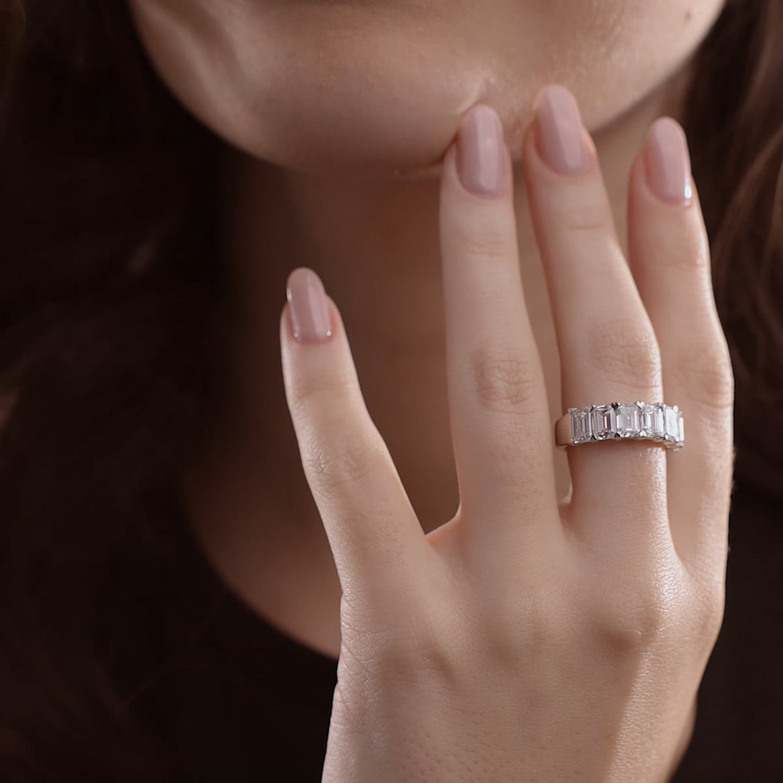 Heptara Luxe Emerald Lab-Grown Diamond Seven-Stone Anniversary Band