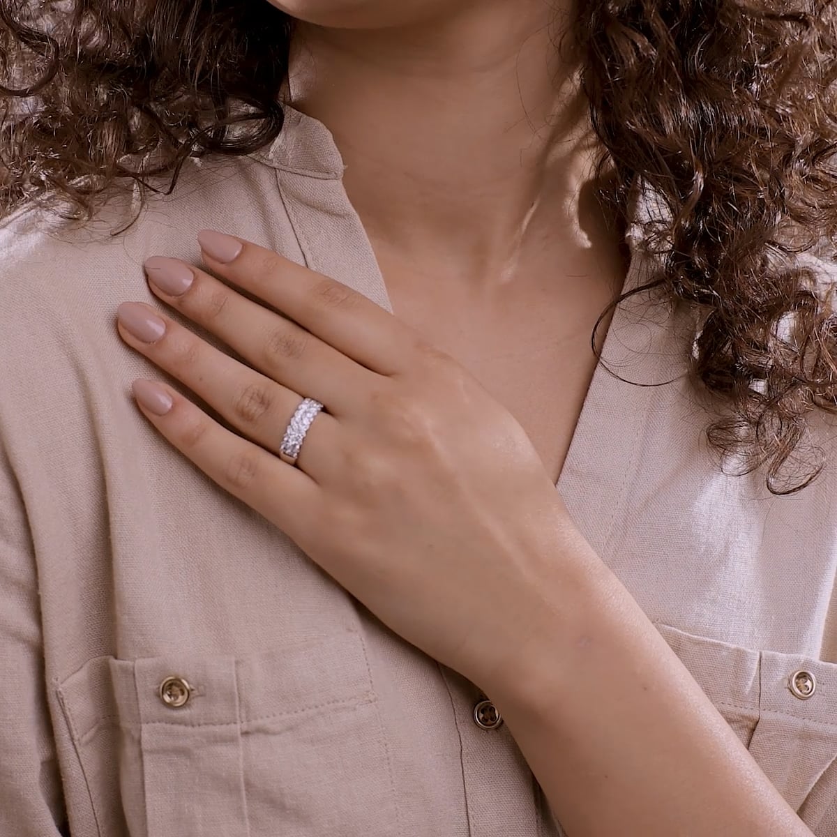 Duoréa Round Lab-Grown Diamond Double Row Band