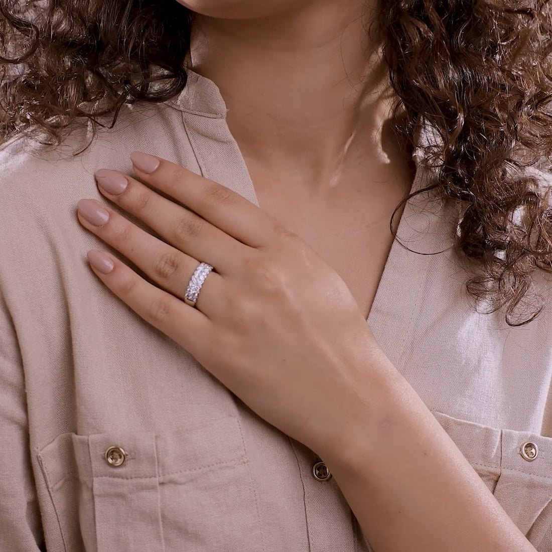 Duoréa Round Lab-Grown Diamond Double Row Band