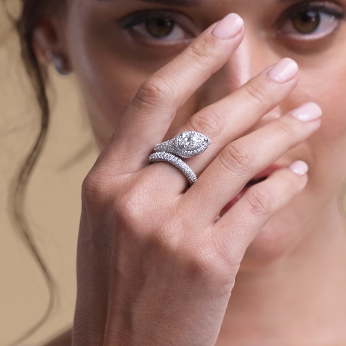 Serpentina Curve Lab-Grown Diamond Cocktail Ring
