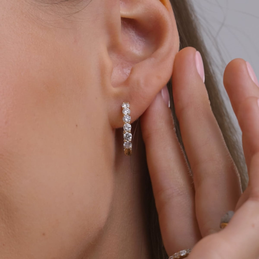Roselle Diamond Inside-Out Oval Hoop Earrings
