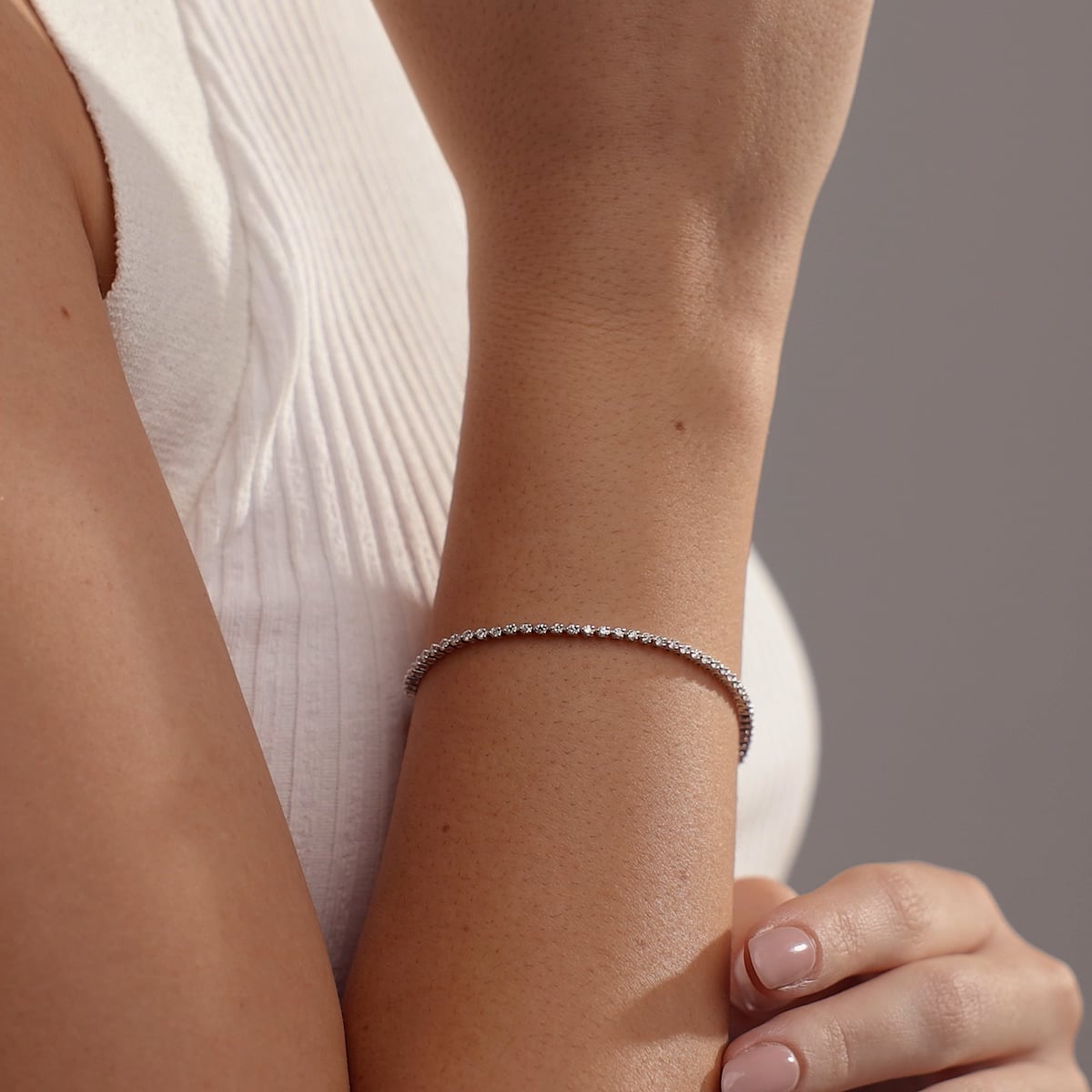 Triluxe Round Lab Grown Diamond Three-Prong Tennis Bracelet