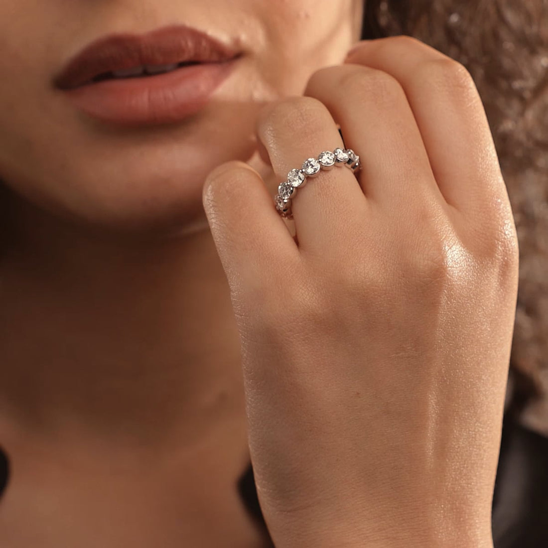 Aethera Round Lab-Grown Floating Diamond Eternity Band