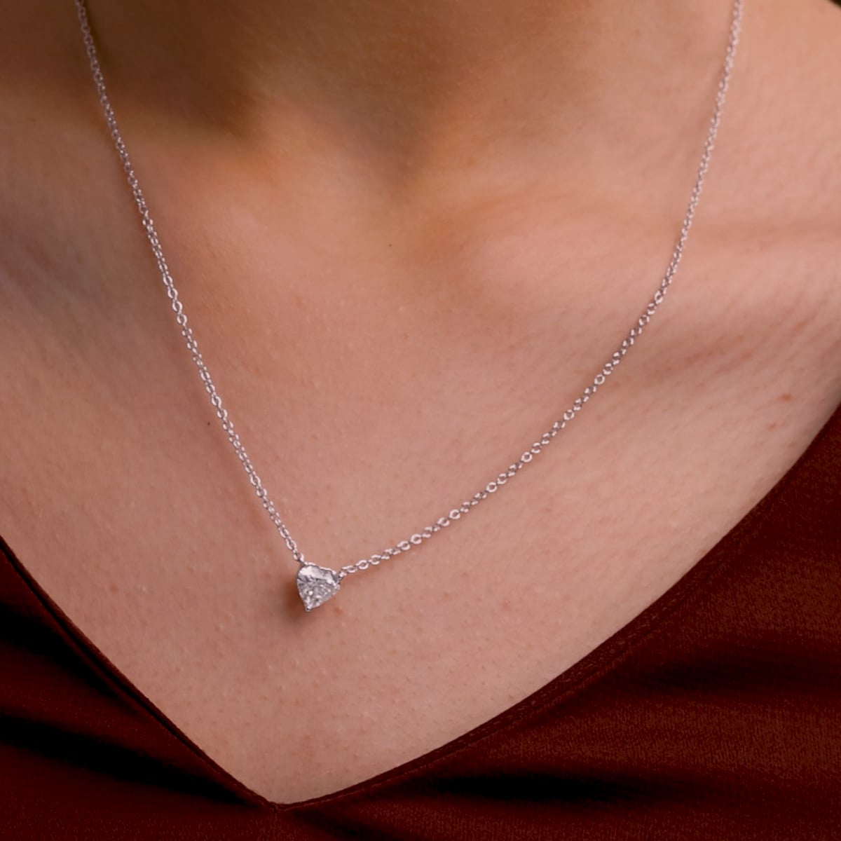 Amora Heart Lab Grown Diamond Solitaire Pendant