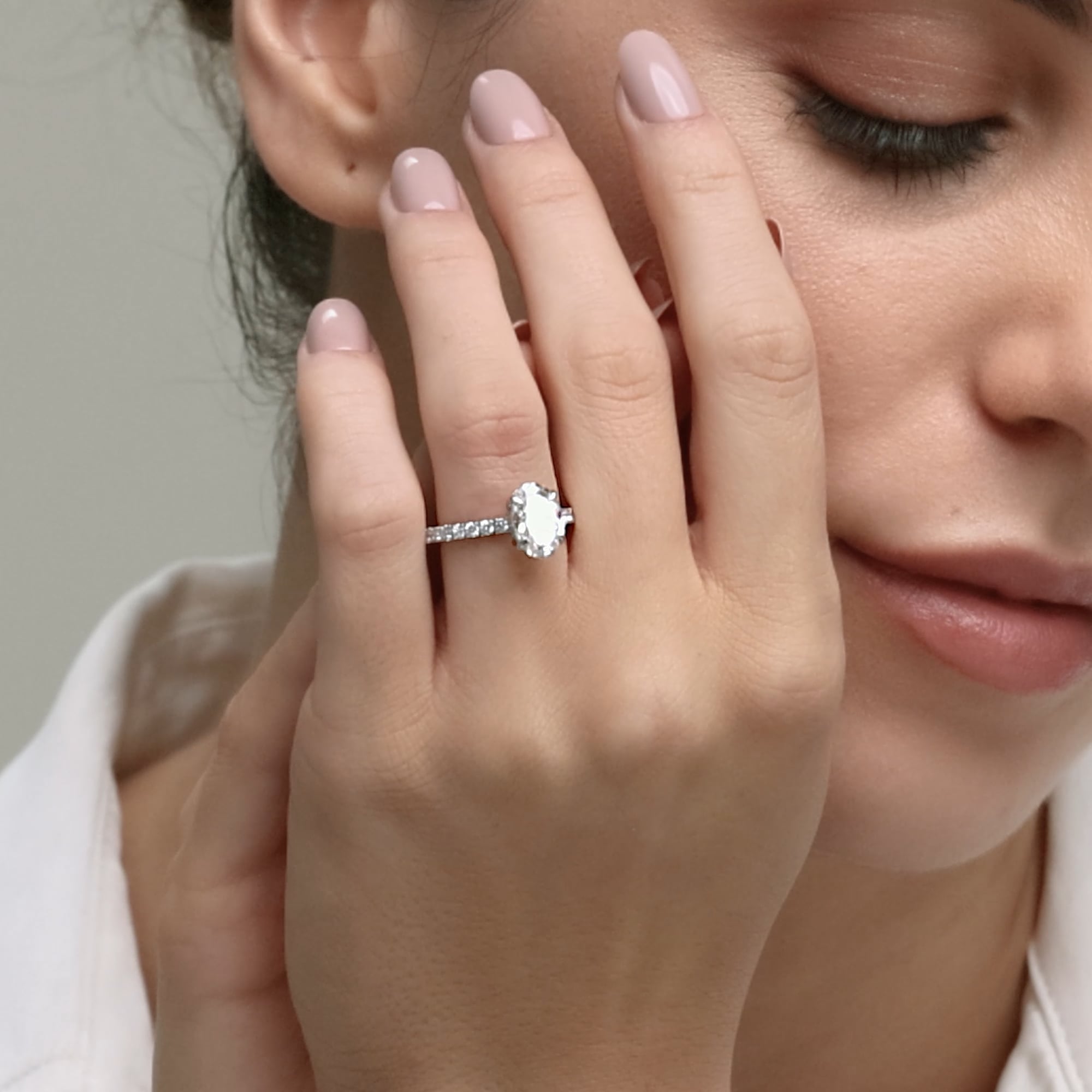 Oval Cut Solitaire Bridal Ring Set