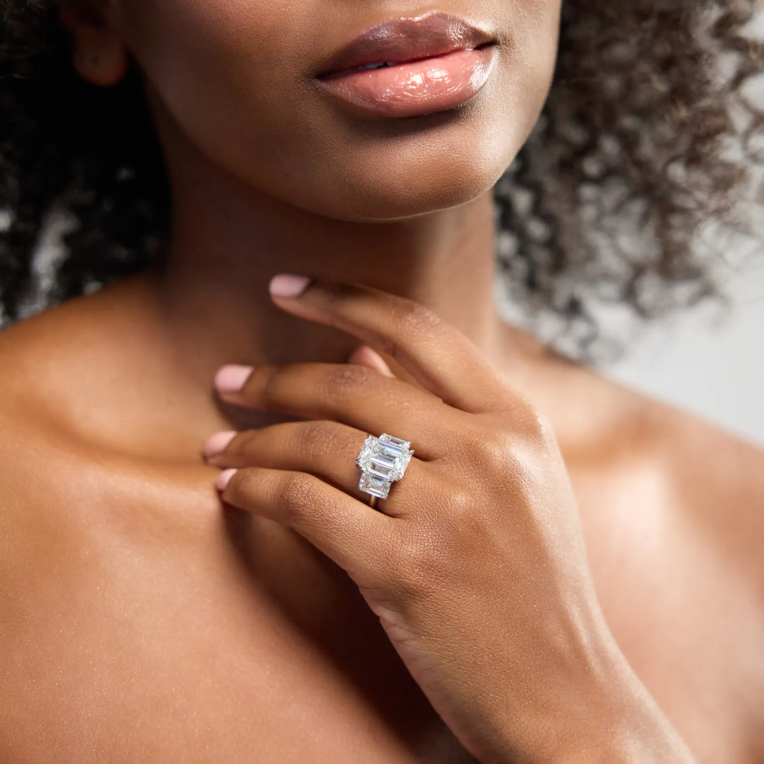 Seville Flamenco Emerald Cut Lab-Grown Diamond Statement Engagement Ring