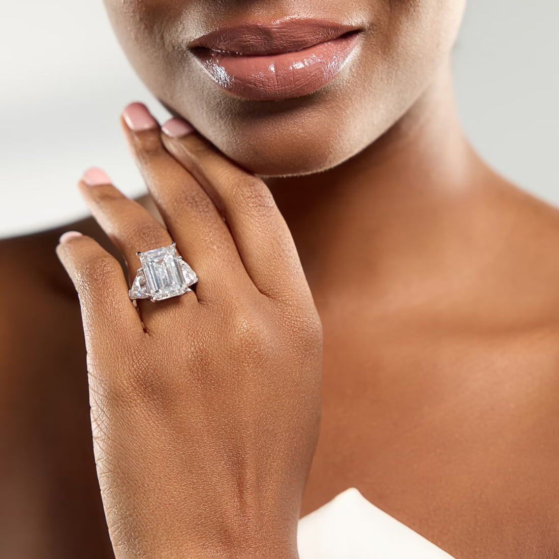 Emerald Cut Three-Stone Engagement Ring