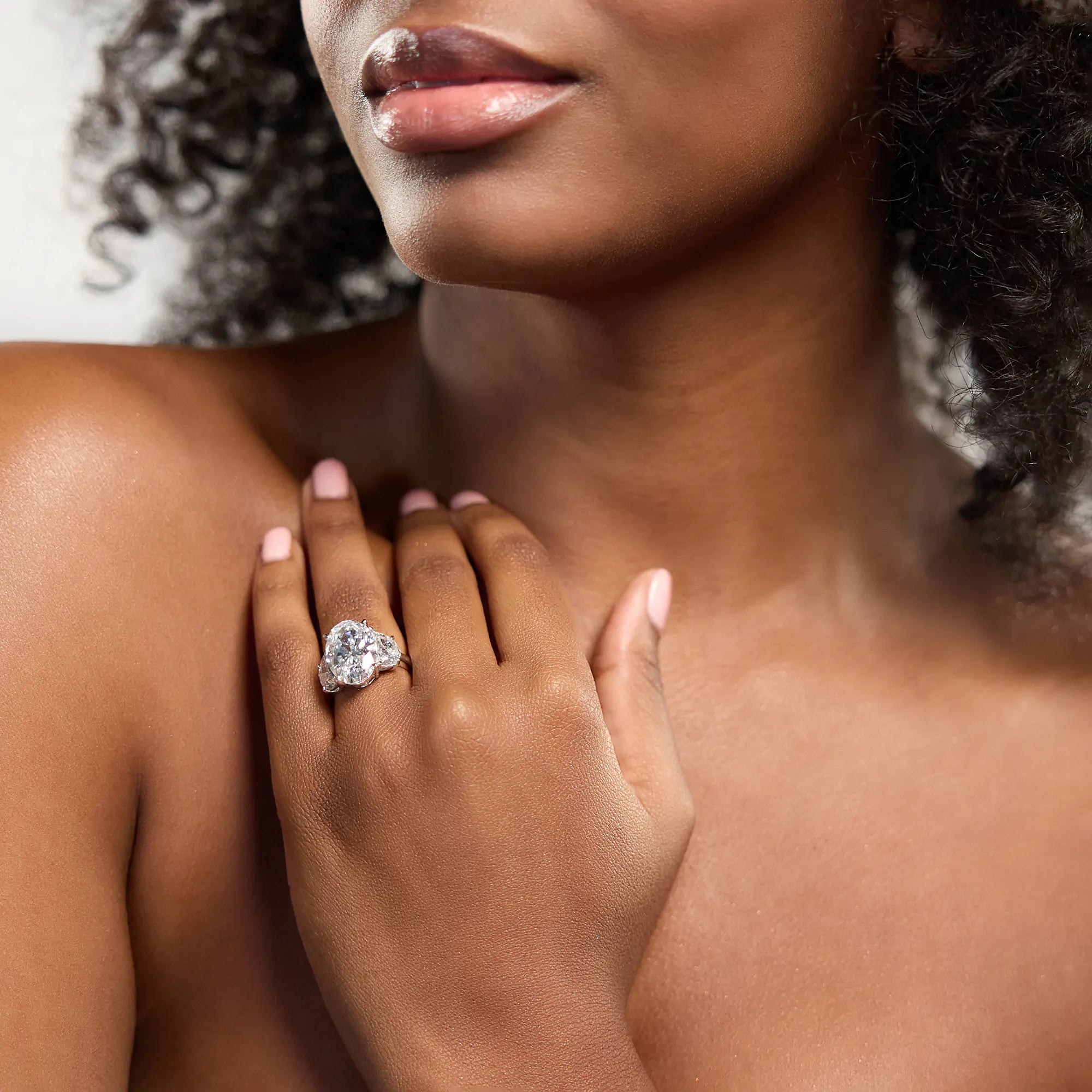 Oval Cut Three-Stone Engagement Ring
