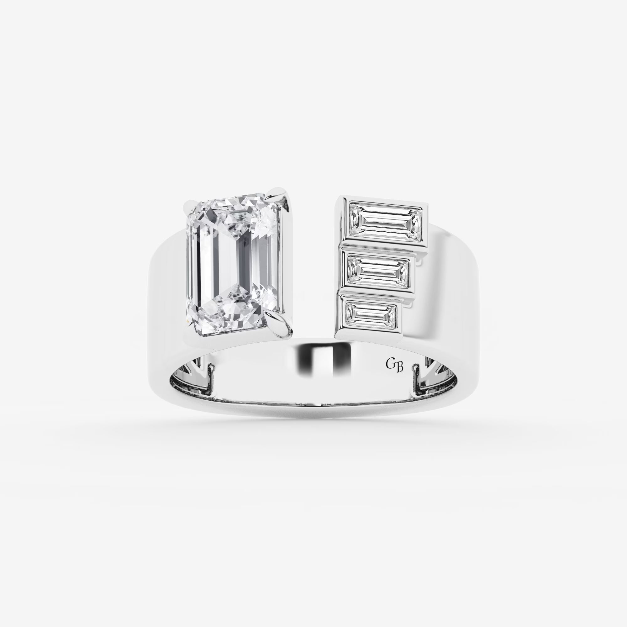 Cigaréa Luxe Emerald & Baguette Lab-Grown Diamond Cigar Band