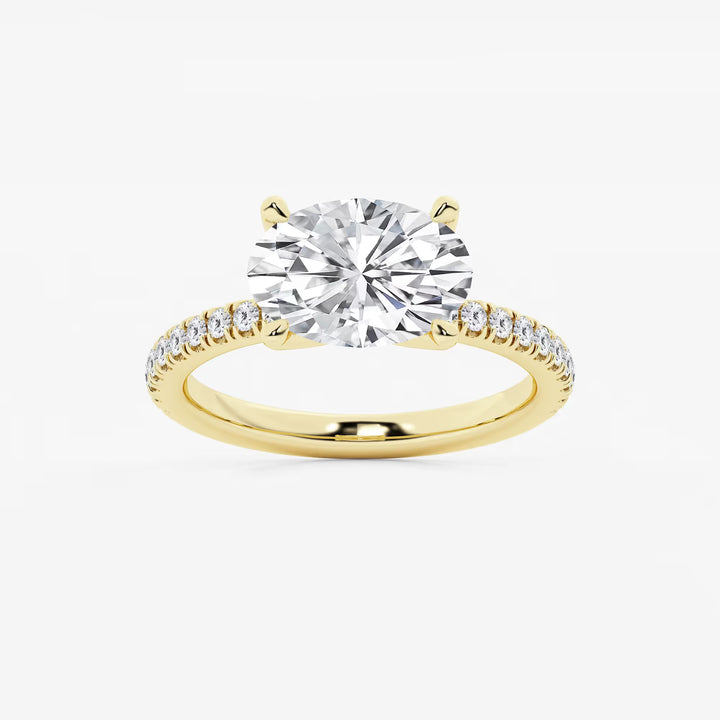 Noelle Oval Lab Grown Diamond Engagement Ring with Timeless Side Accents