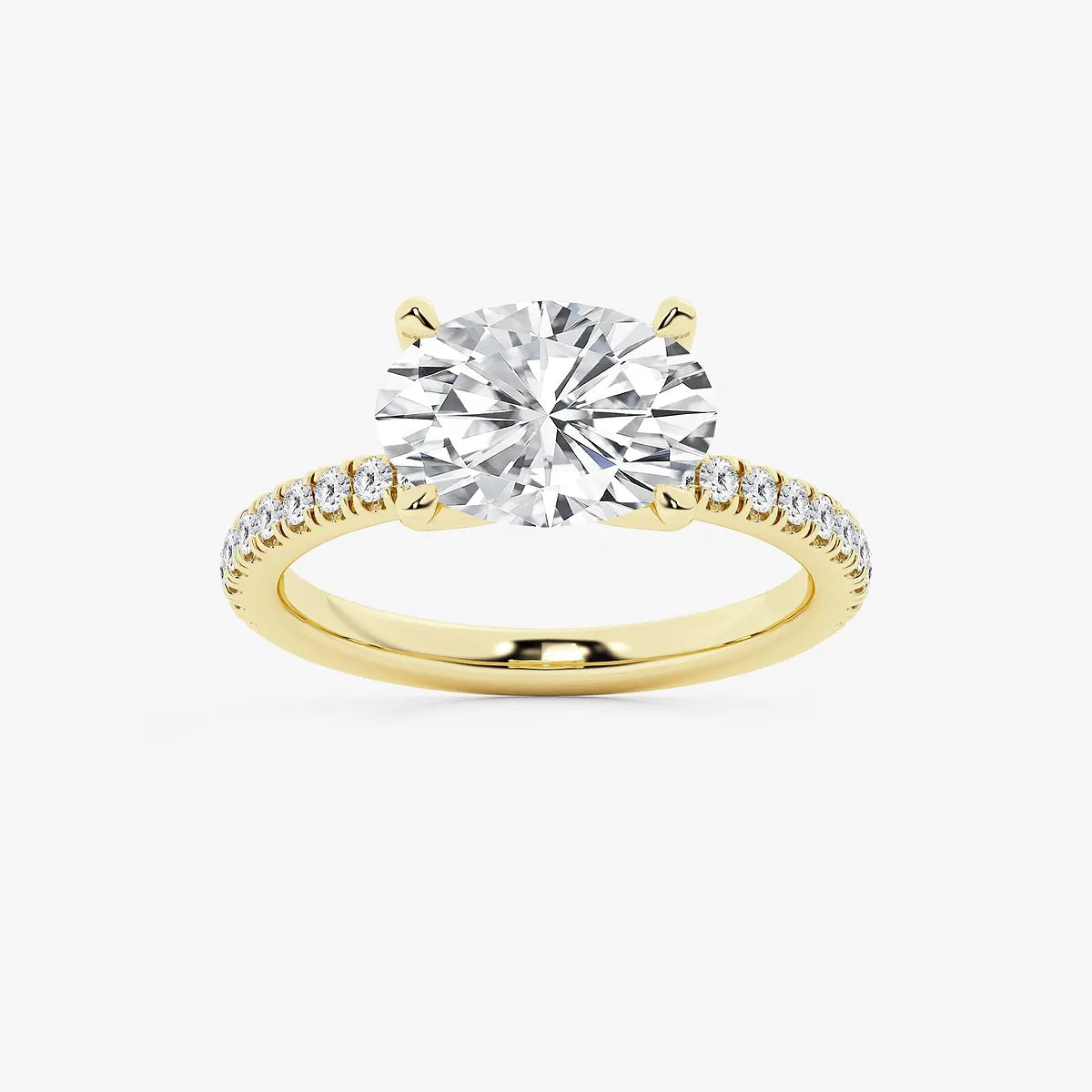 Noelle Oval Lab Grown Diamond Engagement Ring with Timeless Side Accents