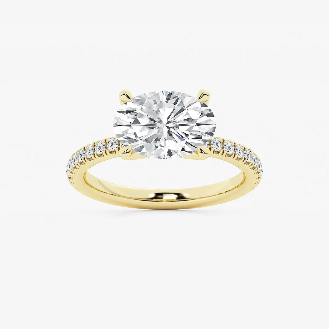 Noelle Oval Lab Grown Diamond Engagement Ring with Timeless Side Accents