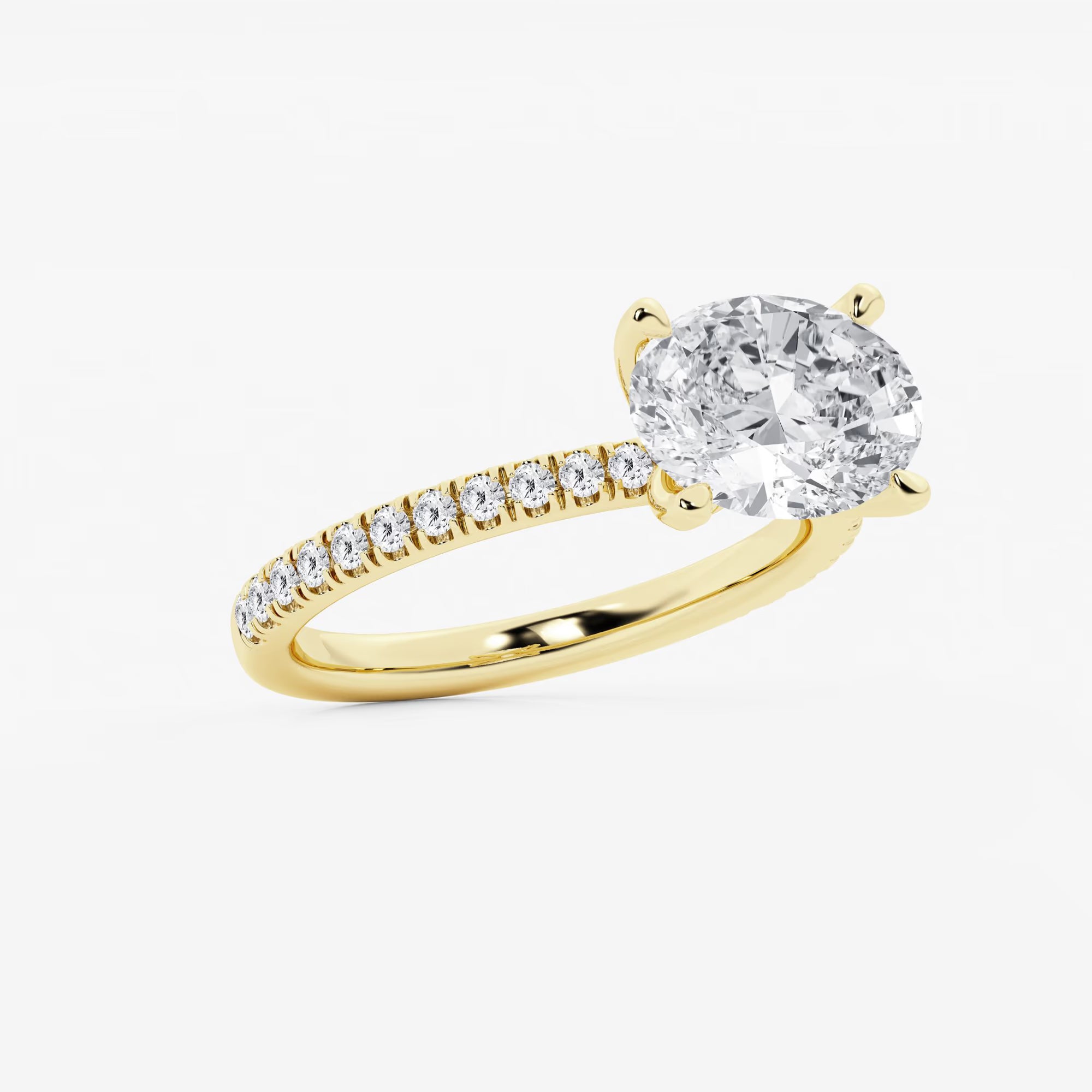 Noelle Oval Lab Grown Diamond Engagement Ring with Timeless Side Accents