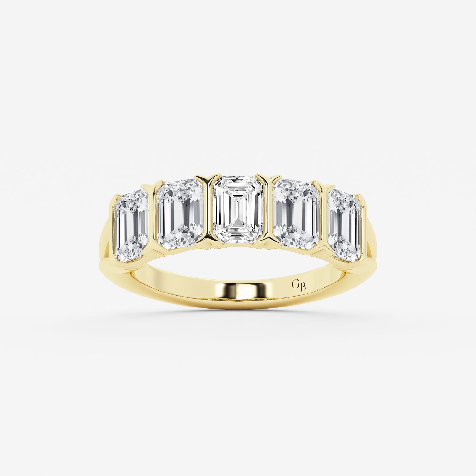 Milestara Emerald Lab-Grown Diamond Five-Stone Anniversary Band