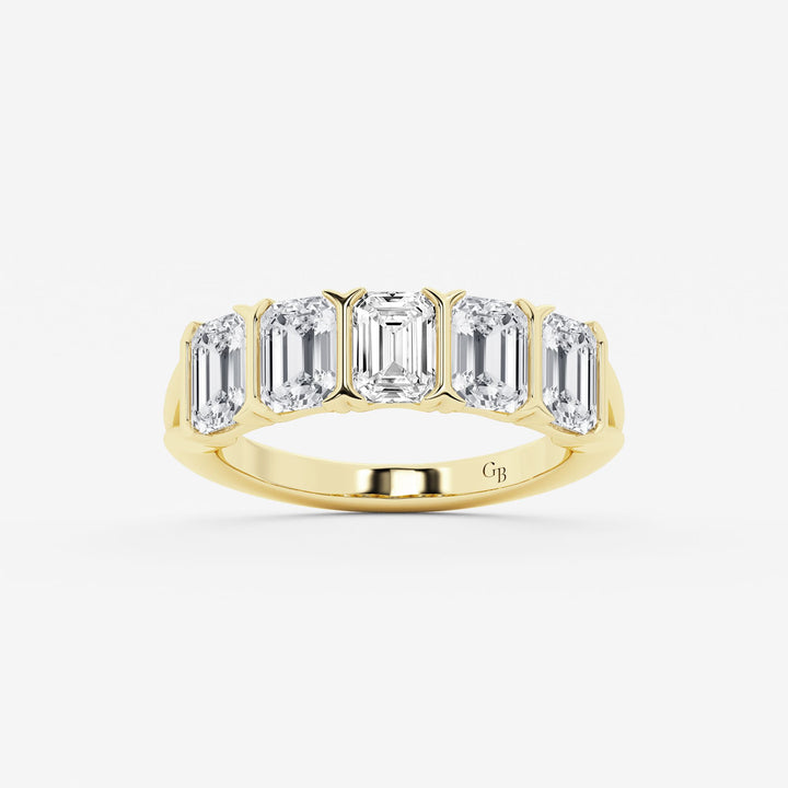 Milestara Emerald Lab-Grown Diamond Five-Stone Anniversary Band