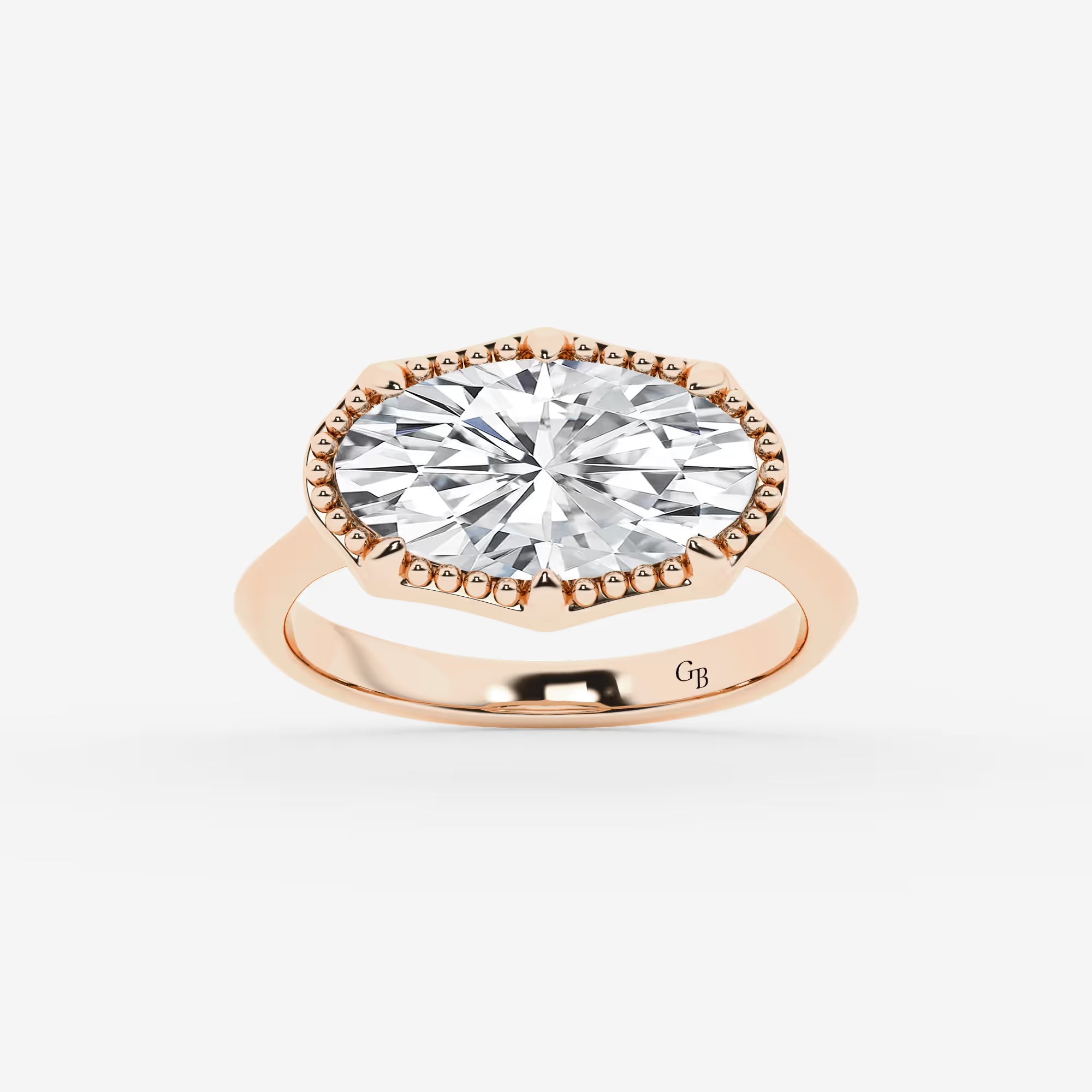 Veloura Moval Lab-Grown Diamond Vintage Solitaire Engagement Ring