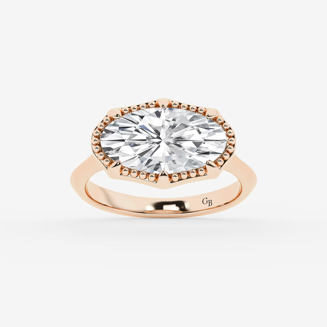 Veloura Moval Lab-Grown Diamond Vintage Solitaire Engagement Ring