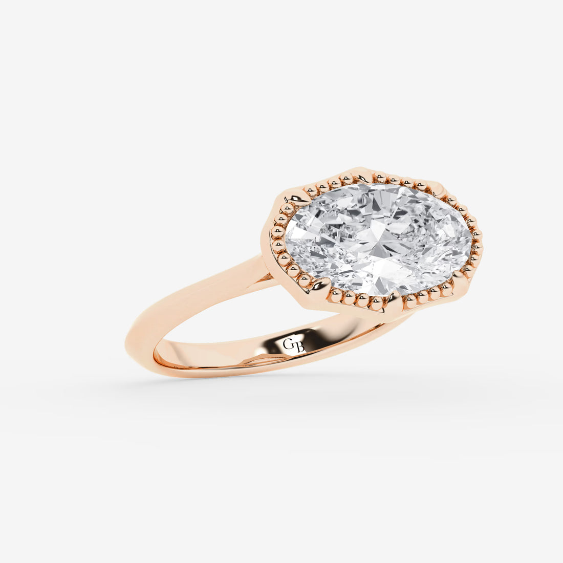 Veloura Moval Lab-Grown Diamond Vintage Solitaire Engagement Ring