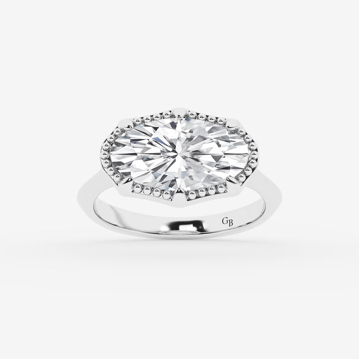 Veloura Moval Lab-Grown Diamond Vintage Solitaire Engagement Ring