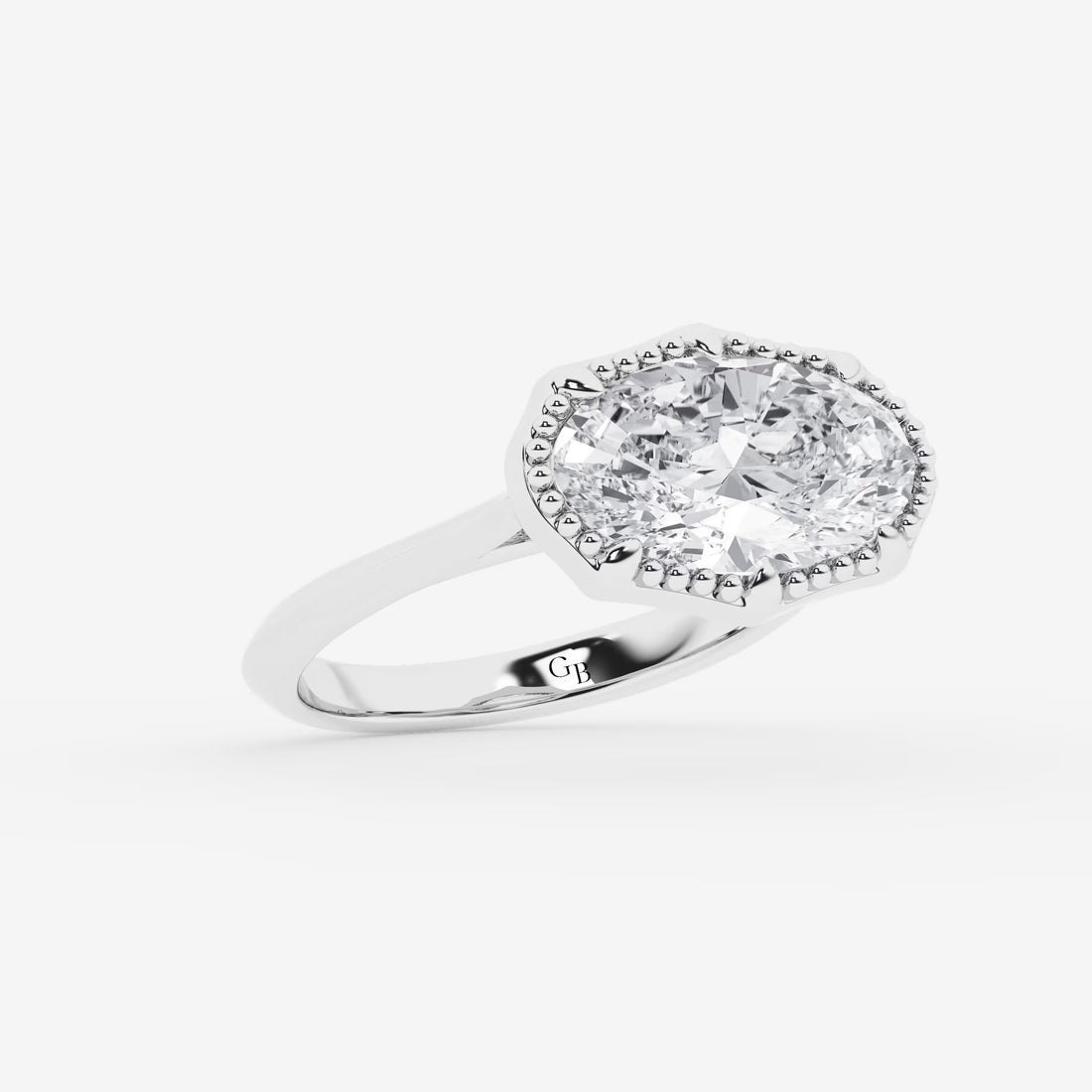 Veloura Moval Lab-Grown Diamond Vintage Solitaire Engagement Ring