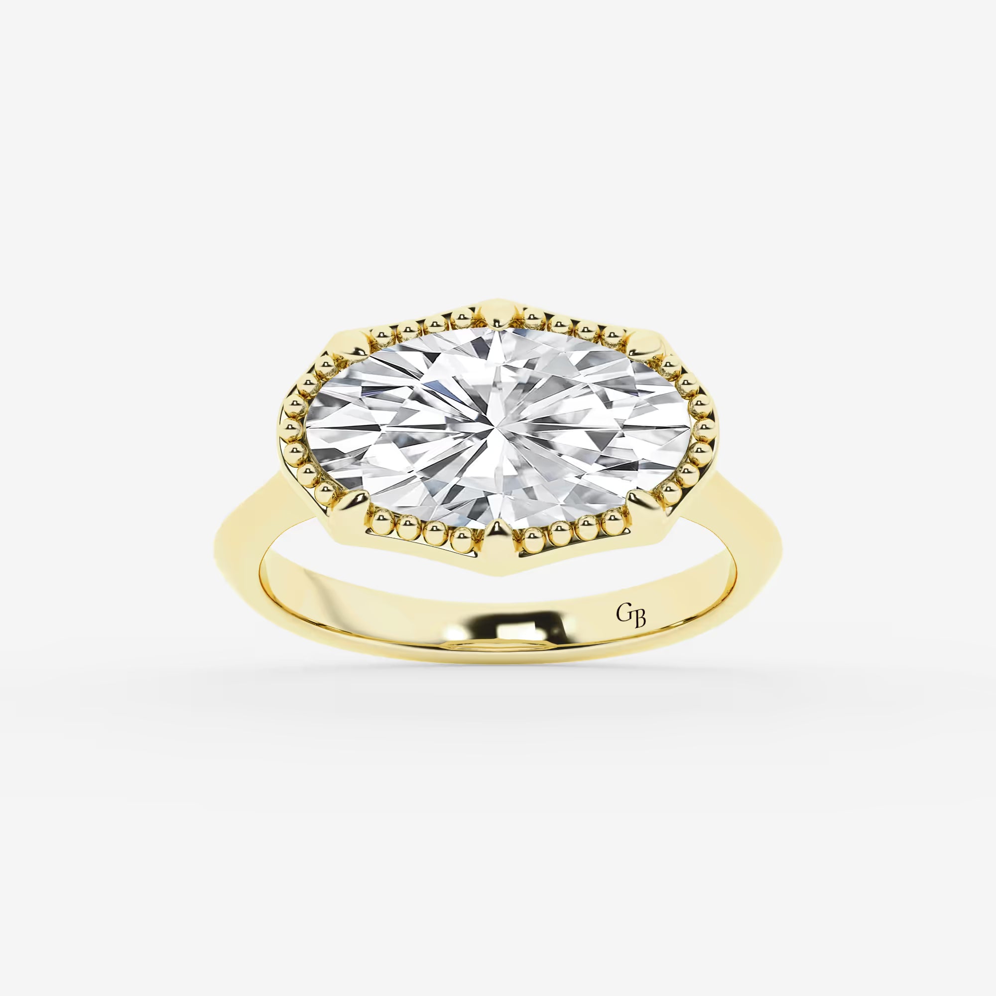 Veloura Moval Lab-Grown Diamond Vintage Solitaire Engagement Ring