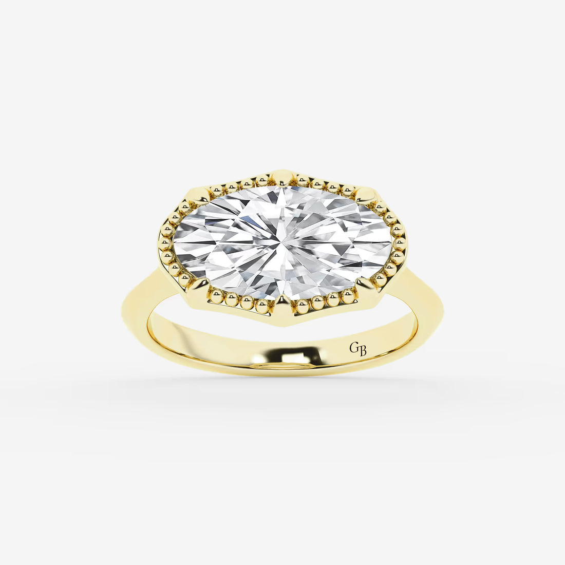 Veloura Moval Lab-Grown Diamond Vintage Solitaire Engagement Ring