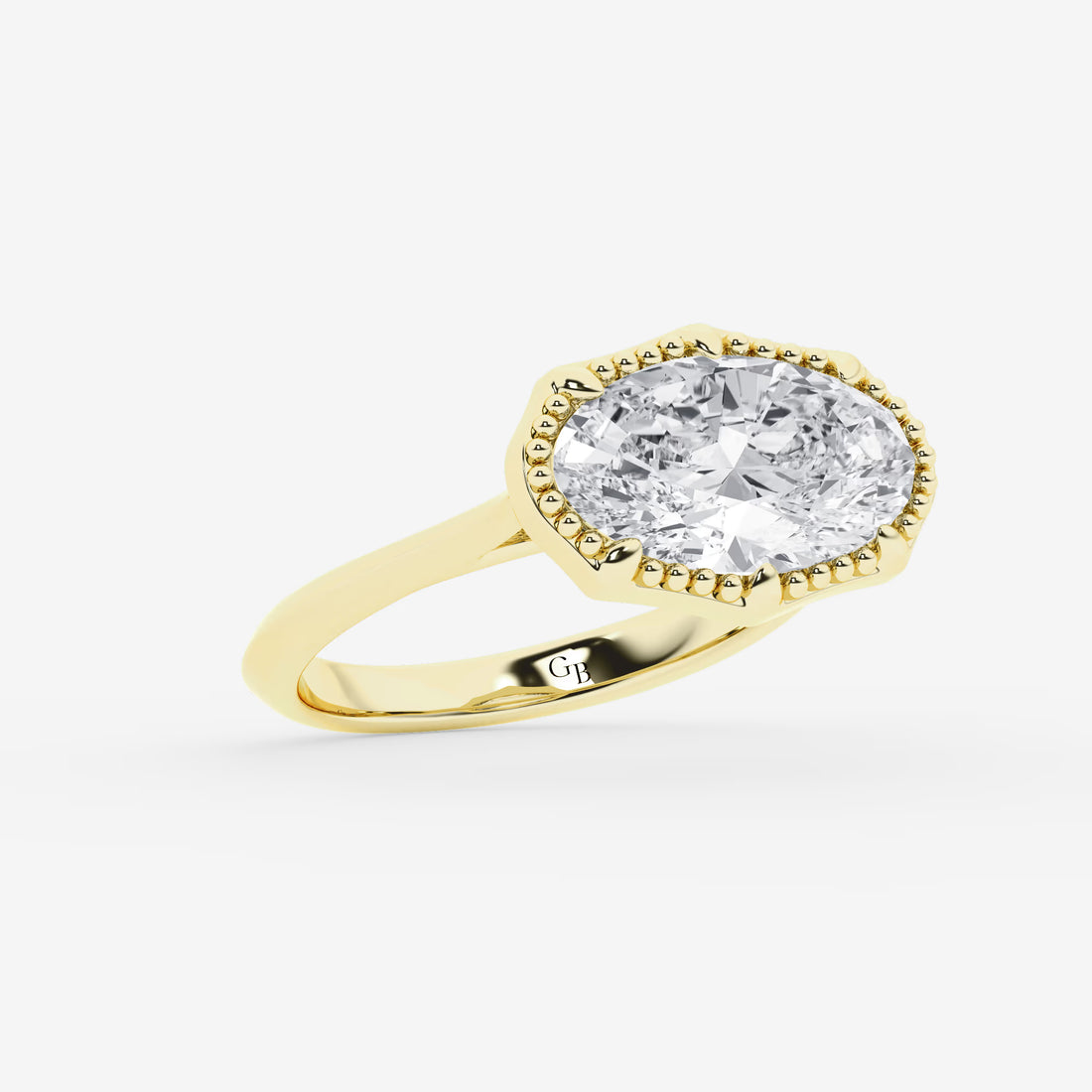 Veloura Moval Lab-Grown Diamond Vintage Solitaire Engagement Ring