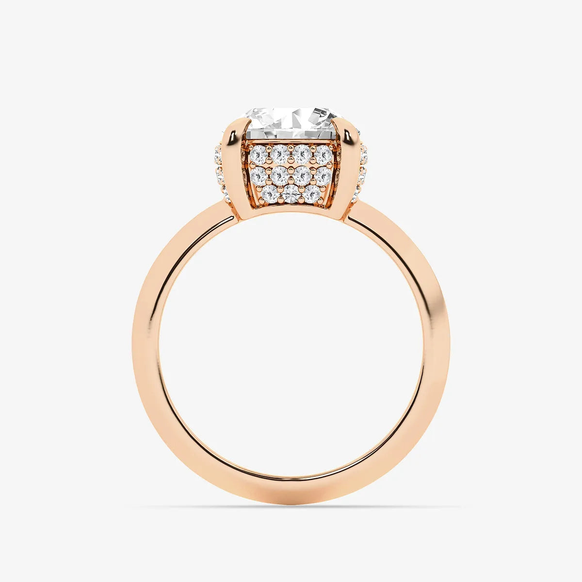 Heirloom Lumière Old European Cut Lab-Grown Diamond Hidden Halo Double Row Vintage Ring
