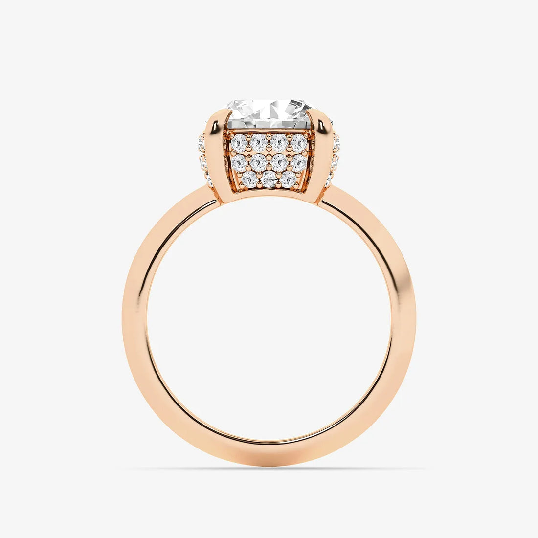 Heirloom Lumière Old European Cut Lab-Grown Diamond Hidden Halo Double Row Vintage Ring