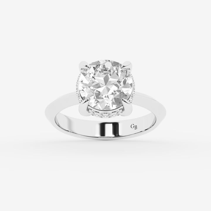 Heirloom Lumière Old European Cut Lab-Grown Diamond Hidden Halo Double Row Vintage Ring
