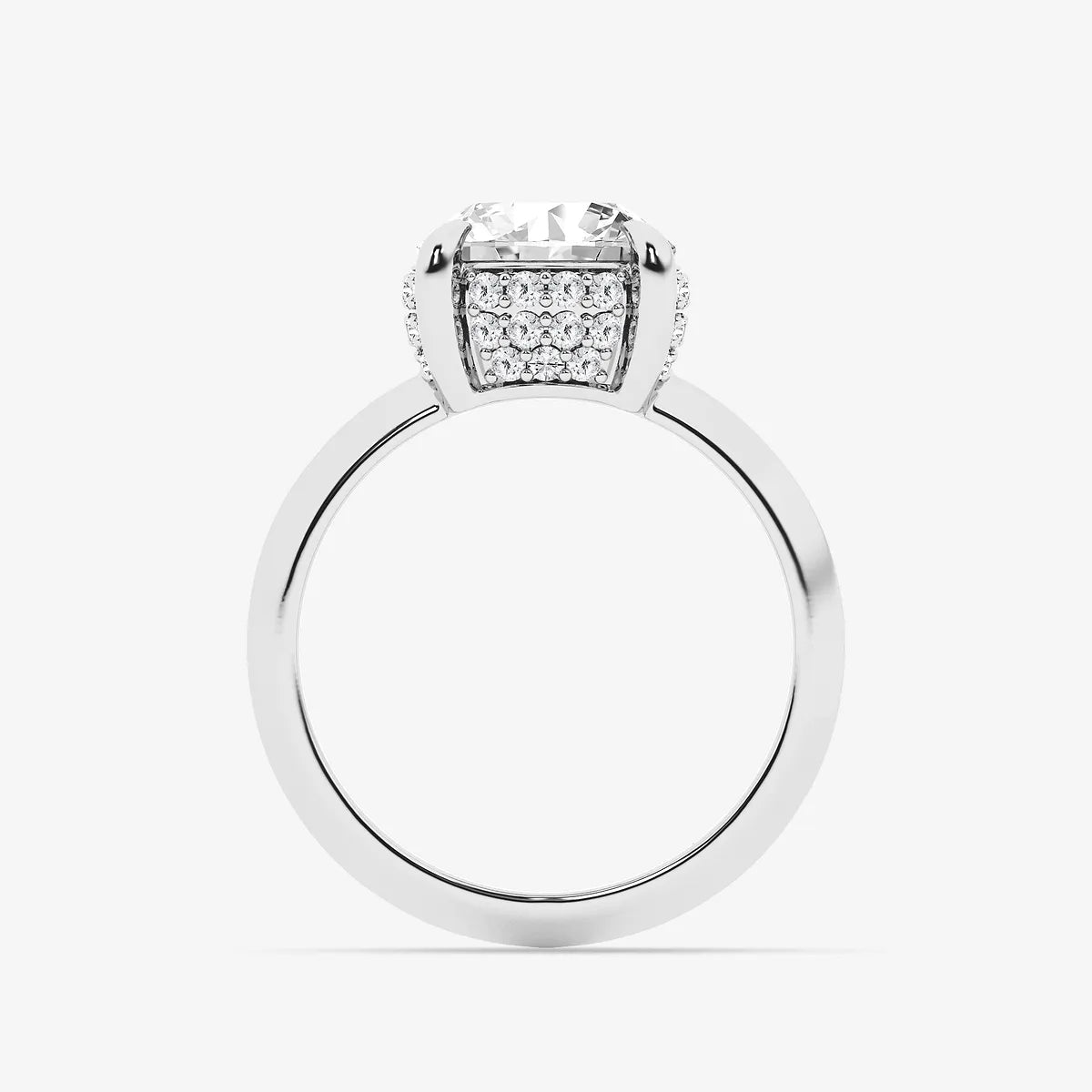Heirloom Lumière Old European Cut Lab-Grown Diamond Hidden Halo Double Row Vintage Ring