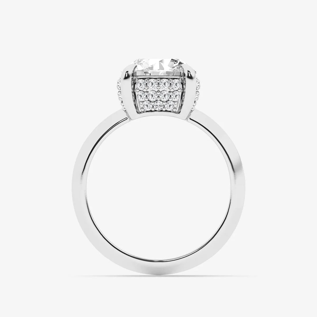 Heirloom Lumière Old European Cut Lab-Grown Diamond Hidden Halo Double Row Vintage Ring