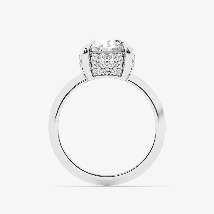 Heirloom Lumière Old European Cut Lab-Grown Diamond Hidden Halo Double Row Vintage Ring