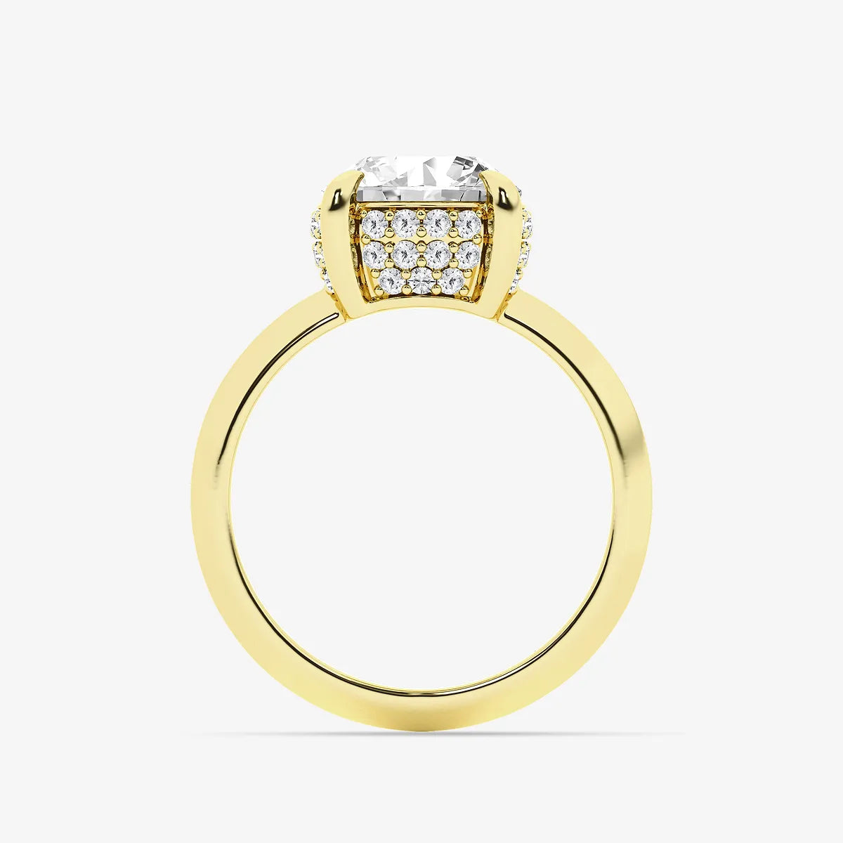 Heirloom Lumière Old European Cut Lab-Grown Diamond Hidden Halo Double Row Vintage Ring