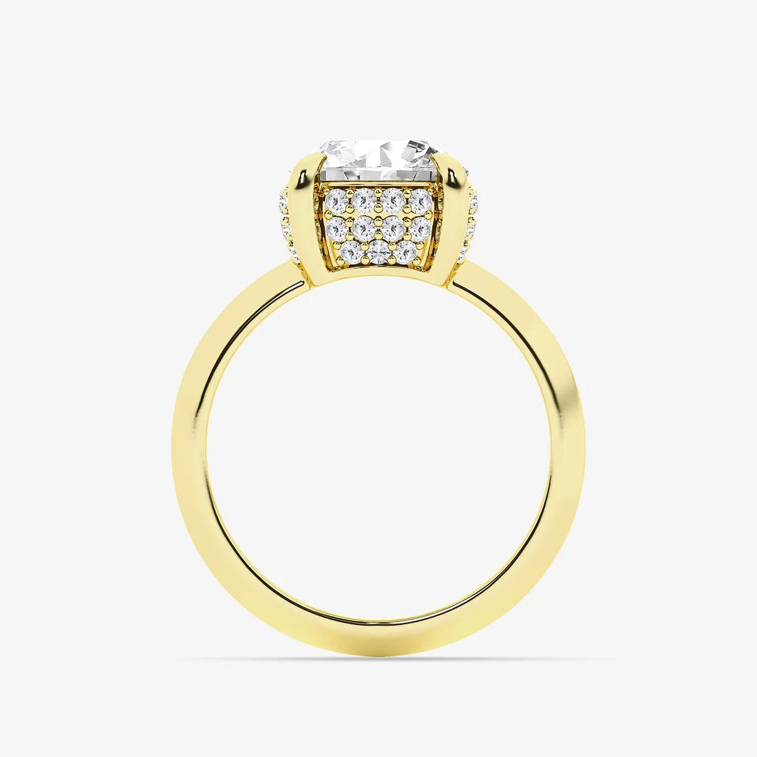 Heirloom Lumière Old European Cut Lab-Grown Diamond Hidden Halo Double Row Vintage Ring