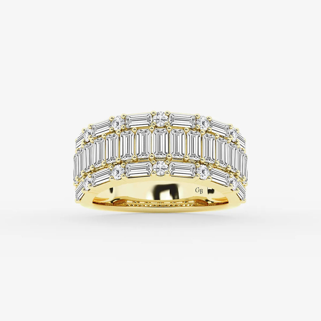 Triora Round & Baguette Lab-Grown Diamond Triple Row Ring