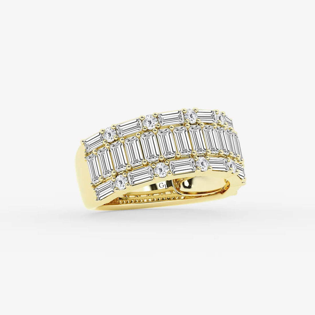 Triora Round & Baguette Lab-Grown Diamond Triple Row Ring