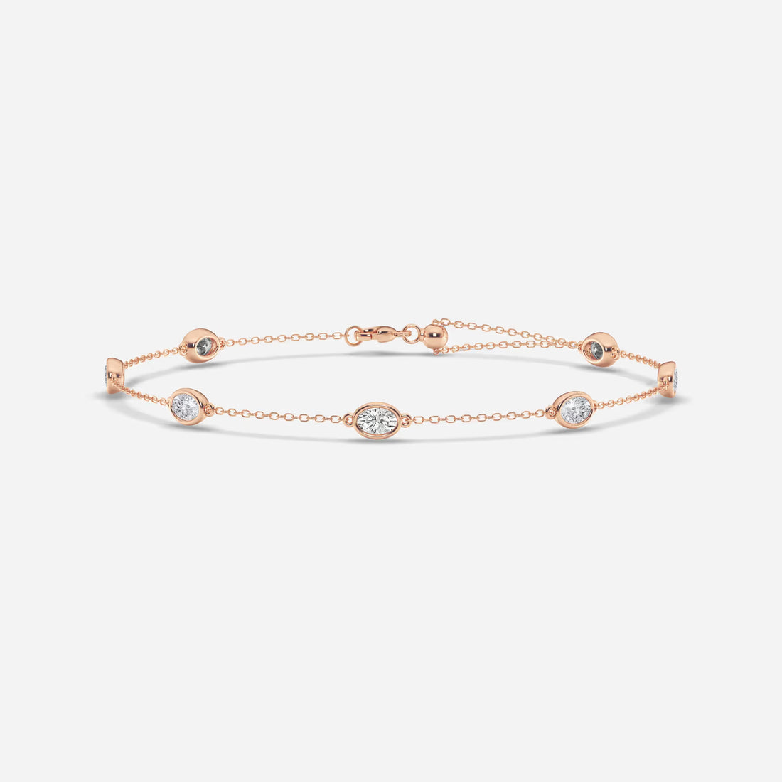 Lunara Oval Lab Grown Diamond Bezel Set Anklet