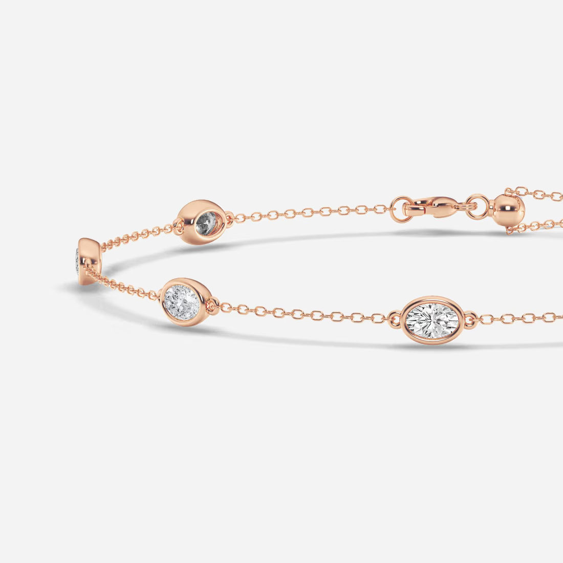 Lunara Oval Lab Grown Diamond Bezel Set Anklet