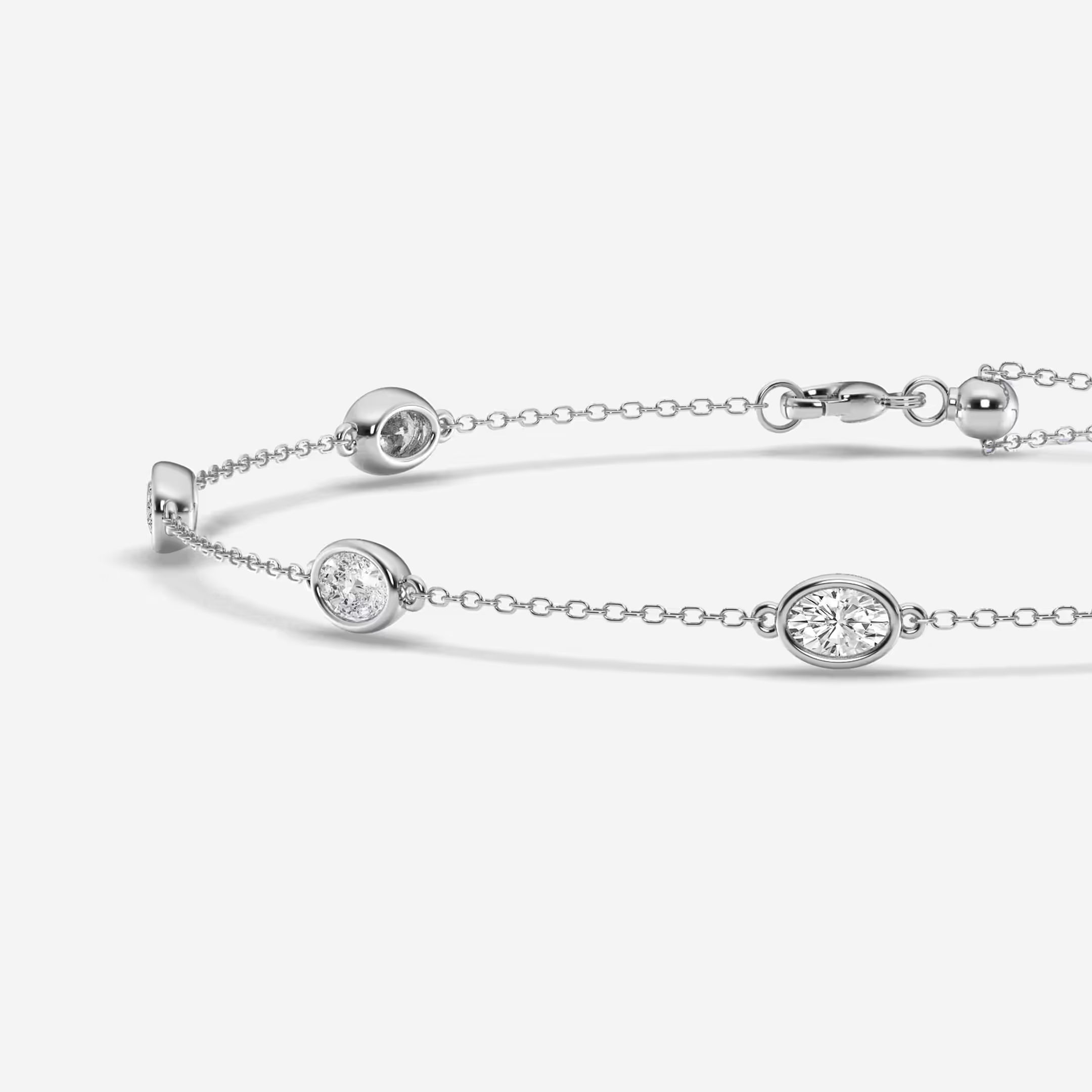 Lunara Oval Lab Grown Diamond Bezel Set Anklet
