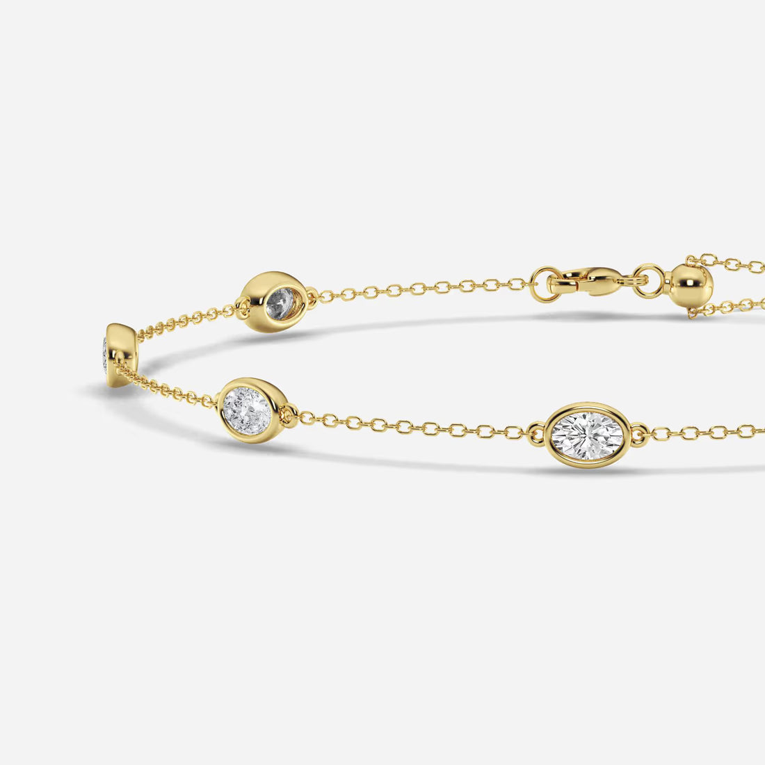 Lunara Oval Lab Grown Diamond Bezel Set Anklet