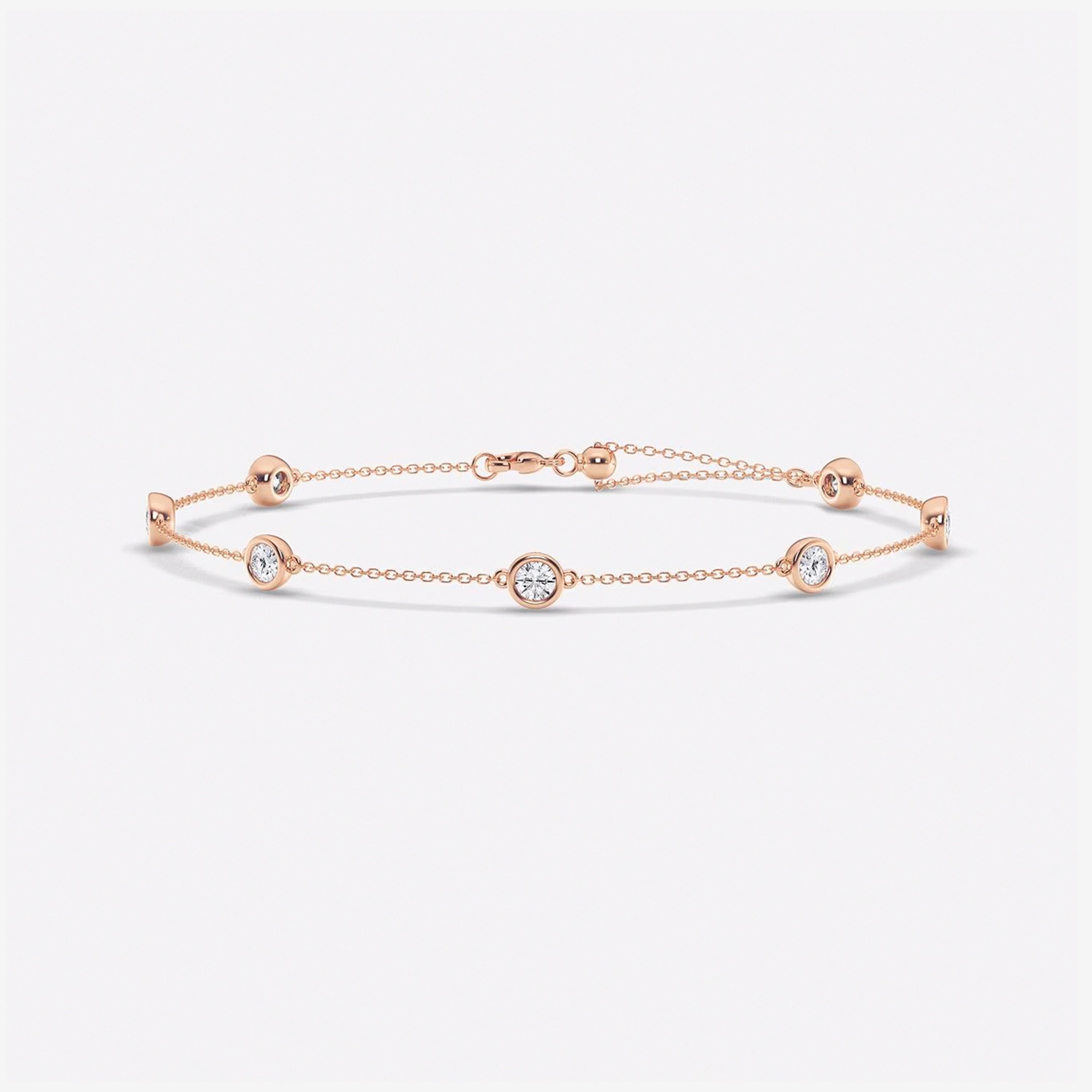 Celestia Round Lab Grown Diamond Bezel Set Anklet